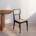 Japandi Modern Ash Wood Dining Chairs Black