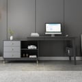 Ultic Gary L Shaped Home Office Desk Desk with Storage Drawers & Shelf (47.2'')