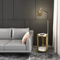 Modern Floor Lamp End Table with Glass Shade, Wireless Charger & USB Port