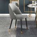 Set of 2 Modern Dining Chairs with Velvet Upholstery Deep Gray