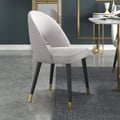 Set of 2 Modern Dining Chairs with Velvet Upholstery Light Gray