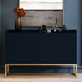 Modern 1200mm Black Buffet Sideboard Kitchen Cabinet with 4 Doors in Gold
