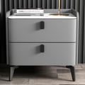 Sintered Stone Top 2-Drawer Leather Nightstand