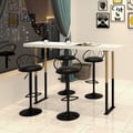 Modern Upholstered Adjustable Height Swivel Black Bar Stool (Set of 2)