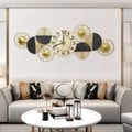 Black & Gold Luxury Geometric Wall Clock Large Metal Art Decor