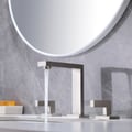 Modern Widespread Brushed Nickel Bathroom Sink Faucet Double Handle Solid Brass