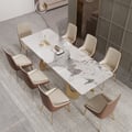 79" Modern Rectangle Faux Marble Dining Table Seats 6-8 People