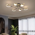 Nordic Style Semi Flush Mount Lighting Gold Ceiling Light Fixture LED Ring