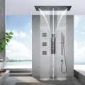 35" Thermostatic Rain Shower System 6 Functions Massage Music Remote Controlled LED