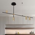 Minimalist Nordic Gold Cylinder Adjustable Black Branch 4-Light Pendant Light