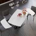 71" Modern Extendable Sintered Stone Dining Table White Seats 4-6 People