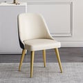 Modern Dining Chairs with PU Leather Upholstery Off-White