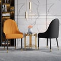 Darg Series Set of 2 Modern Dining Chairs with PU Leather Upholstery Orange and Black