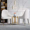 Darg Series Set of 2 Modern Dining Chairs with PU Leather Upholstery Off White