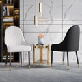 Darg Series Set of 6 Modern PU Leather Dining Chairs White and Black