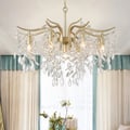 Modern 9-Light Crystal Tiered Chandelier in Champagne Gold