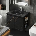 700mm Wall-Hung Bathroom Vanity Faux Marble with Top Stone Slate Vessel & Sink