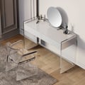 Modern Floating Acrylic Makeup Vanity Vanity Desk with Drawers