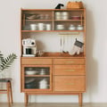 Prosy Mid-Century Modern Natural Sideboard with 3 Doors & 3 Shelves & 4 Drawers in Large