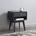 Rustic Walnut 1-Drawer Bedroom Nightstand with Brass Pull