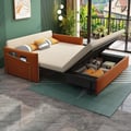 66" Velvet Convertible Sleeper Sofa 2-Seater
