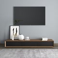 Modern 71 Inch Walnut TV Stand Rectangle Media Stand Walnut TV Console with 3 Drawers