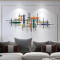 59" Modern Large Metal Wall Decor Unique Home Hanging Wall Art Decor in Gold & Black