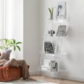 4-Shelf Ladder Bookshelf Modern Bookshelf Acrylic Clear Ladder Bookcase 