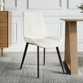 Linesly Mid-Century Modern White Upholstered Dining Chairs PU Leather Set of 2