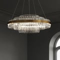 Fixedo Modern Tiered Crystal LED Chandelier in Brass Pendant Light