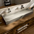 48" Concrete Farmhouse Trough Bathroom Sink Cement Rectangular Gray Vessel Sink