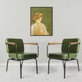 Set of 2 Modern Dining Chairs with PU Leather Upholstery Green