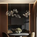Bubi Modern Black Glass Bubble Chandelier 24-Light for Living Room and Dining Room