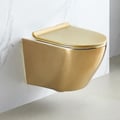 Luxury Wall-Mount Toilet Rimless Flushing Gold