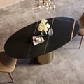 63" Affordable Luxury Modern Oval Sintered Stone Dining Table Seats 4-6 People