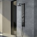 55" Black Rainfall Shower Panel with Handheld Shower Adjustable Showerhead & Body Jets