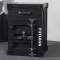 Ctainer Industrial Black Nightstand Retro Bedside Storage Cabinet with Door & Drawer
