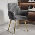 Set of 2 Modern Dining Chairs with Velvet Upholstery Gray