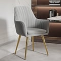 Modern Dining Chair Light Gray Velvet Upholstered Dining Chairs With Arms (Set of 2)