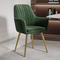 Set of 2 Modern Dining Chairs with Velvet Upholstery Green