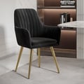 Set of 2 Modern Dining Chairs with Velvet Upholstery Black