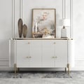 Yelly 55.1" Modern Marble Top Buffet & Sideboard Doors & Drawers & Shelves