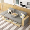 81" Linen Sofa Bed 3-Seater