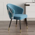 Modern Dining Chairs with Velvet Upholstery Blue