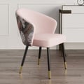 Set of 8 Modern Dining Chairs with Velvet Upholstery Pink