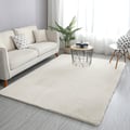 6' x 9' Beige Shag Faux Rabbit Fur Fluffy and Thick Rectangle Area Rug for Living Room