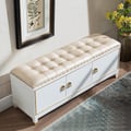 1000mm Faux Leather Upholstered Entryway Bench with Storage Shoe Cabinet 3-Door
