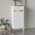 White Tall Shoe Cabinet with 5 Shelves for 10 Pairs Shoes Narrow Entryway Shoe Storage