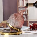 Luxury Tumbler Wine Decanter 360 Rotating Hand-Carved Diamond Creative Spin Decanter