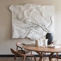 3D White Sea Waves Texture Painting Art Modern Abstract Ocean Wall Decor Living Room